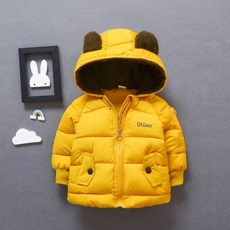 Детская зимняя одежда с хлопковой подкладкой - Цвет: Цвет: желтый