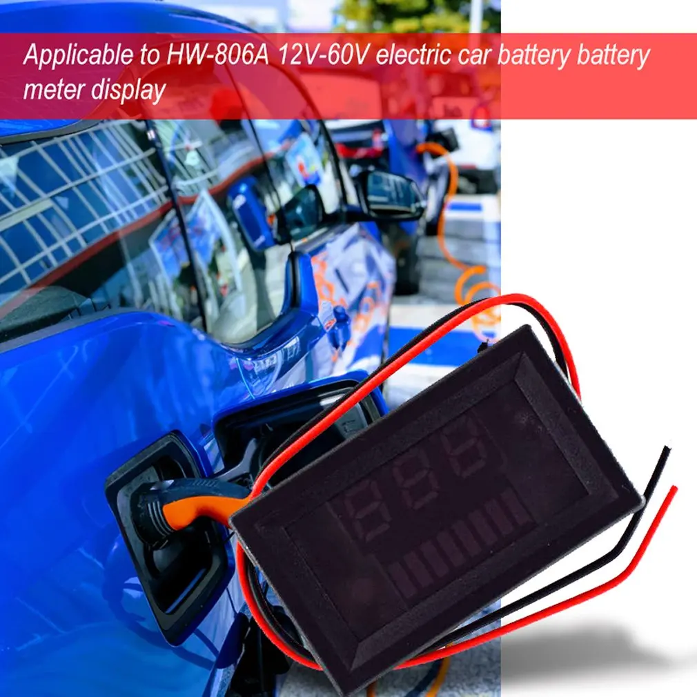 

Digital Voltmeter DC 12V-60V Digital Voltmeter Voltage Panel Meter Red/Blue/Green For 6V 12V Electromobile Motorcycle Car