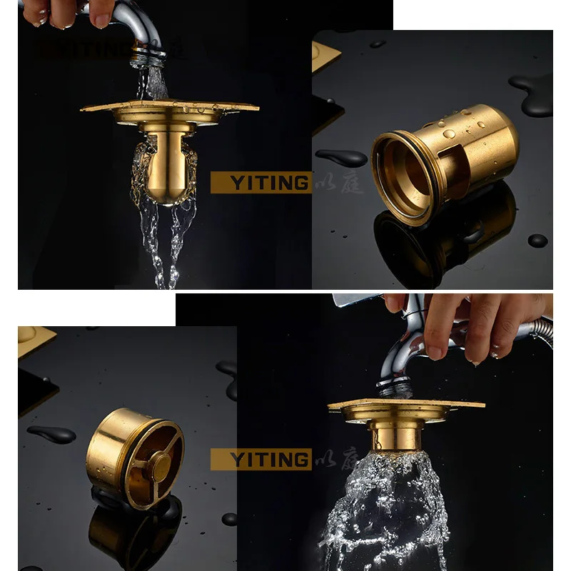 Floor Drainer Inner Core Brass Floor Drain Deodorant Valve Deep Water Seal T-type Self-sealing Odor-resistant Drain Core Bathroom Accessories 40/50 tube