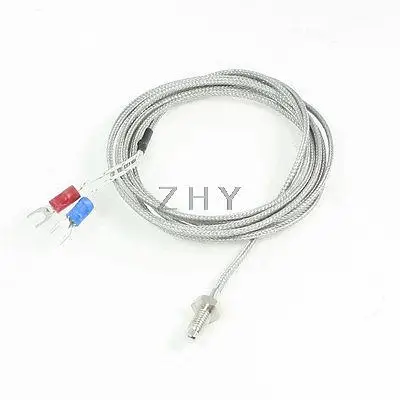 

K Type Nylon Braided 800C 6mm Screw Thermocouple Temperature Sensor 2 Meter