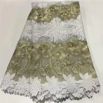 

2020 New Arrival Guipure Lace Fabric Free Shipping French African Lace Nigerian Lace Fabric For Women / Men Clothing HX2204