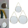 Nordic Metal Round Wall Hanging Mirror Gold Dressing Table Makeup Mirrors Bathroom Bedroom Ornament  Salon Wall Art Decoration ► Photo 3/6