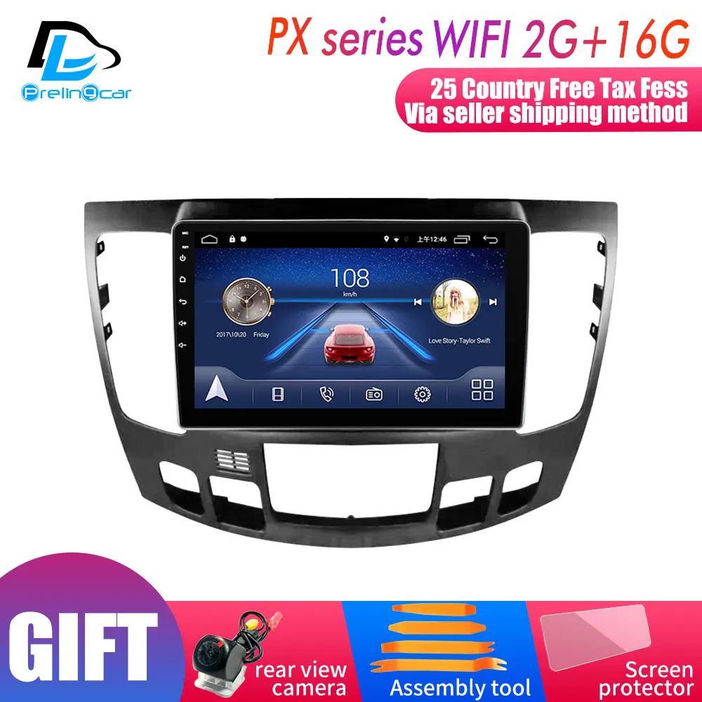 LX player 1G16G DVR Android 9,0 система автомобиля ips сенсорный экран стерео для HYUNDAI sonata автоматический кондиционер плеер стерео - Цвет: LX player 1G16G DVR