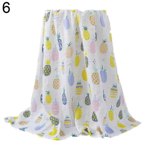 Pineapples 120 см с животным принтом, хлопковая пеленка детская, Абсорбирующая, пеленка для новорожденных, детское одеяло, банное полотенце для кормления, новые принадлежности для ухода за ребенком - Цвет: Pineapples