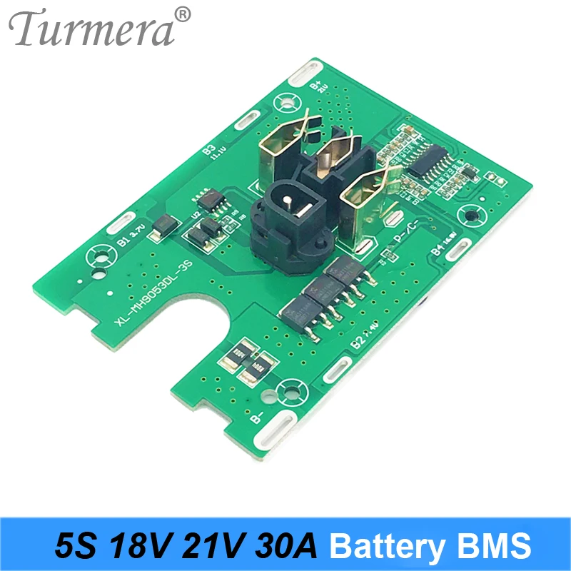Turmera 5S 18V 21V 30A литий-ионный Аккумулятор литиевый аккумулятор BMS 18650 Батарея отвертка шуры Зарядное Устройство Защиты доска подходит для dewalt 21V