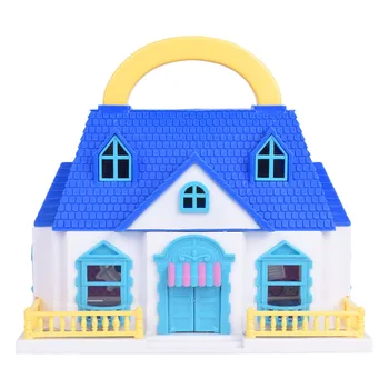 

2 Storey Home Decor Doll House Bedroom Playing Desktop Townhouse Manual Detachable DIY Children Toy Kids Gift Durable Handheld