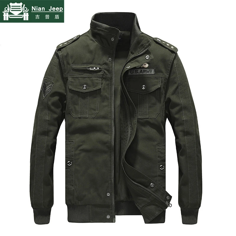

High Quality Military US Army Bomber Jacket Men Spring Autumn Pilot Jackets Male Cotton Multi-pocket Men Jacket Plus Size M-6XL