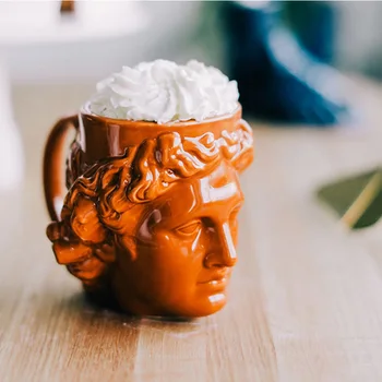 

Ceramic Milk Mugs Large-capacity David Head Cup Retro Greek Travel Water Cups Office Personalized Coffee Mugs Desktop Decoration