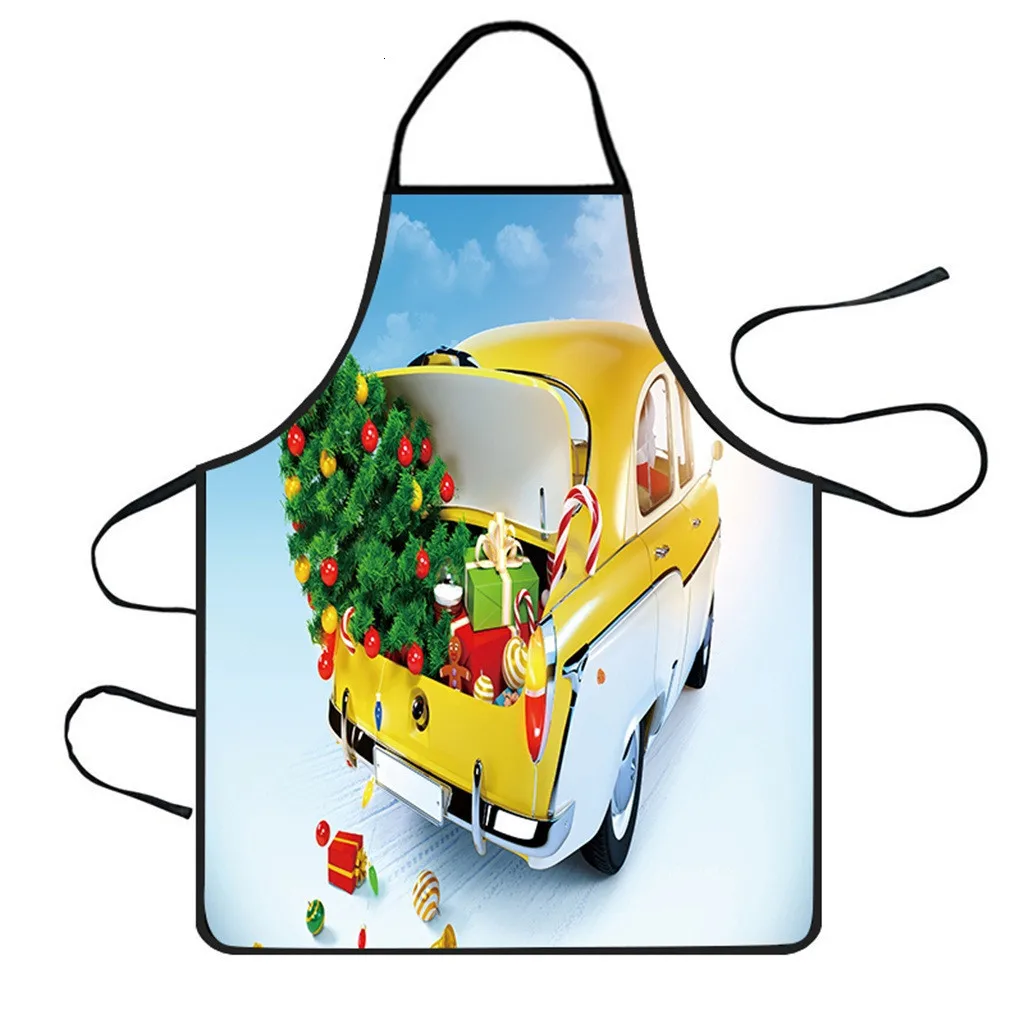 Christmas Decoration Waterproof Apron Kitchen Aprons Dinner Party Apron Woman Pinafore Cooking Baking Party Cleaning Aprons