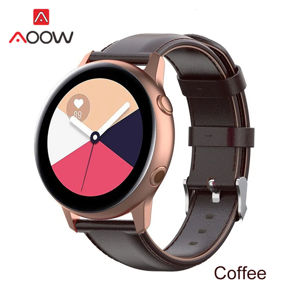 20 мм 22 мм настоящий ремень из коровьей кожи для samsung Galaxy Watch Active 42 мм 46 мм huawei GT Amazfit bip быстроразъемный браслет
