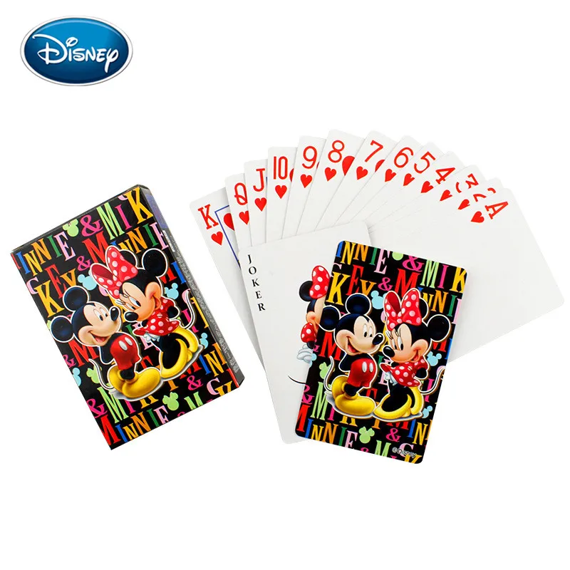

Disney Mickey Minnie Cartoon Playing Cards 54pcs/box Casual Board Games Solitaire Paper Playing Cards