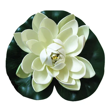 

9x Artificial Lotus Flower(white) 18cm Floating Flower Wedding Home Party Garden Pool Decor Festive Party Supplies