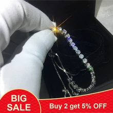 Модный браслет для женщин, роскошный удобный регулируемый браслет, 4 когти, мозаика, 4 мм, кубический цирконий, розовое золото, модное ювелирное изделие, подарок