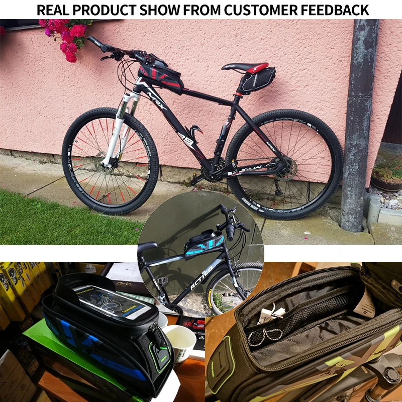 ROCKBROS велосипедная сумка MTB шоссейная велосипедная сумка непромокаемая с сенсорным экраном велосипедная передняя Труба каркасная сумка 5,8/6,0 чехол для телефона Аксессуары для велосипеда