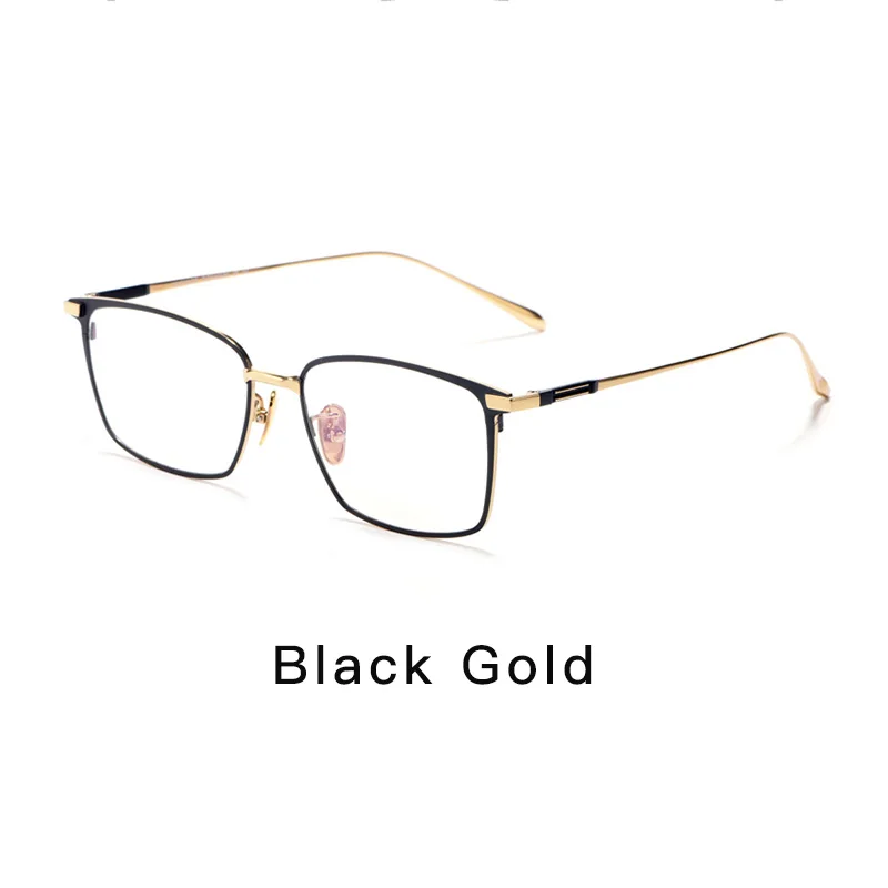 MAITENAZ чистый титан прогрессивный мульти фокус очки для чтения полная оправа очки мужские удобные очки L1831 - Цвет оправы: Black Gold