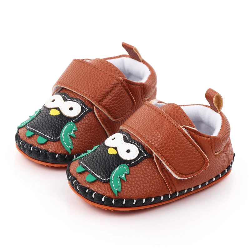 Newborn Baby Shoes Toddler PU Baby Boy Shoes Moccasins Infant Anti-slip PU Leather First Walker Sneaker 0-18M - Цвет: Коричневый