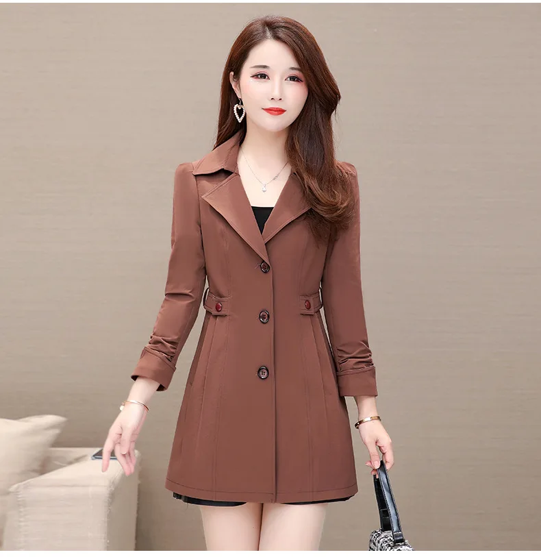 Тренч Для женщин осень Стиль Slim Fit для похудения, модные рубашки с короткими высота Однобортный Популярные одноцветные женские босоножки с застежкой Цвет пальто модные детские носки