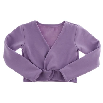 

Girls Thick Cotton Warm Ballet Long Sleeve Wrap Top Cardigan