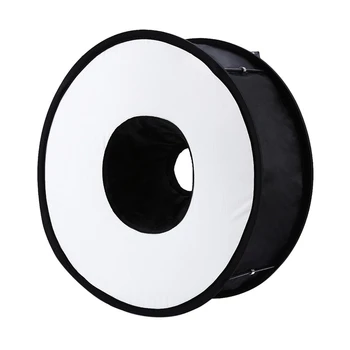 

45cm Foldable Ring Speedlite Flash Diffuser Macro Shoot Round Softbox for Canon Nikon Sony Pentax Godox Speedlight