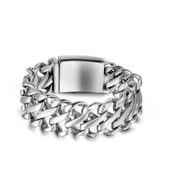 

Heavy 25mm Super Width Stainless Steel Punk Rock Bracelet Fashion Men's Titanium Steel Bracelet Brazalete Jewelry Gifts for Men