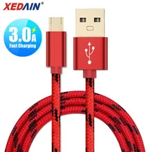 1 м/2 м Micro USB кабель 3A Быстрая зарядка Microusb зарядное устройство шнур для samsung S7 Xiaomi Redmi Note 5 Pro 4 планшет Android, телефон Micro