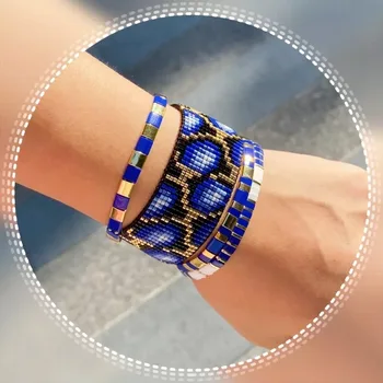 

ZHONGVI Tila Beads Bracelet Women Blue Tortoise Pattern Bracelet MIYUKI Jewelry Summer Boho Chic Pulseras Mujer 2020 Bileklik