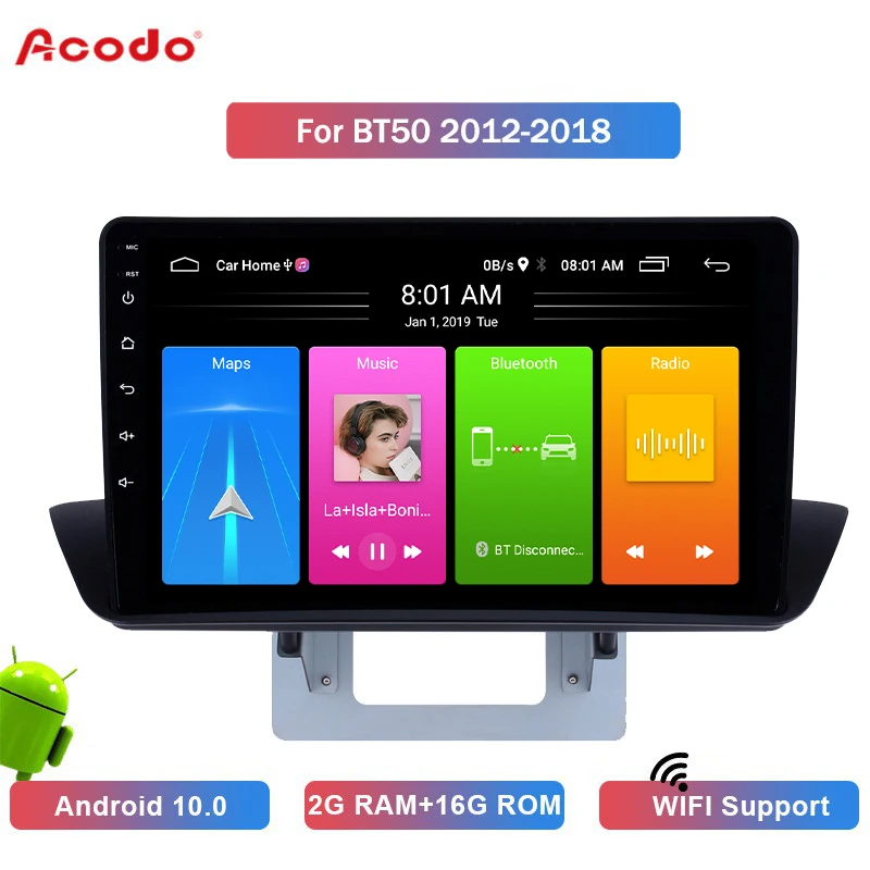 

ACODO 2G RAM+16G ROM Android 10.0 Car Radio Multimedia Player For Mazda BT50 2006-2010 Navigation GPS 2 din