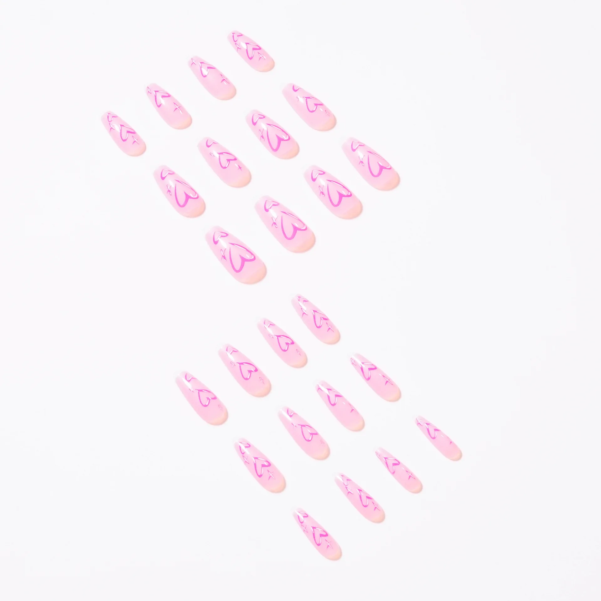Fake Nails Heart Pattern Full Cover Fake Nails DIY Glue Press On Nails Nail Supplies For