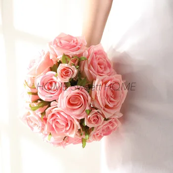 

Artificial Flower Bouquet Rose Branch Looks and Feels Like Real Roses For Wedding Bride Holding Flowers Home Decor Without Vase