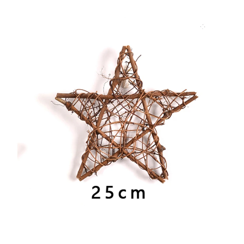 25cm Ротанг пятиконечная звезда DIY ротанга Рождественские шары для украшения дня рождения Деревянная звезда кулон Рождественское украшение для дома - Цвет: 25cm