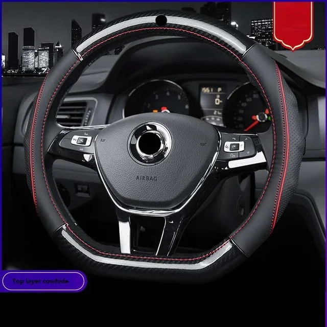 Чехол рулевого колеса автомобиля D Форма или круглый стержень для Mazda 3 2007 2008 2010 axela bk bl 323 - Название цвета: D black red