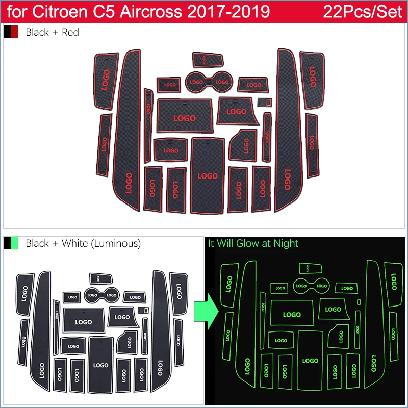 Anti-slip Door Rubber Cup Cushion for Citroen C5 Aircross 2017 2018 2019 C5Aircross Red Slot Groove Mat Car Interior Accessories Anti-slip Door Rubber Cup Cushion for Citroen C5 Aircross 2017 2018 2019 C5Aircross Red Slot Groove Mat Car Interior Accessories