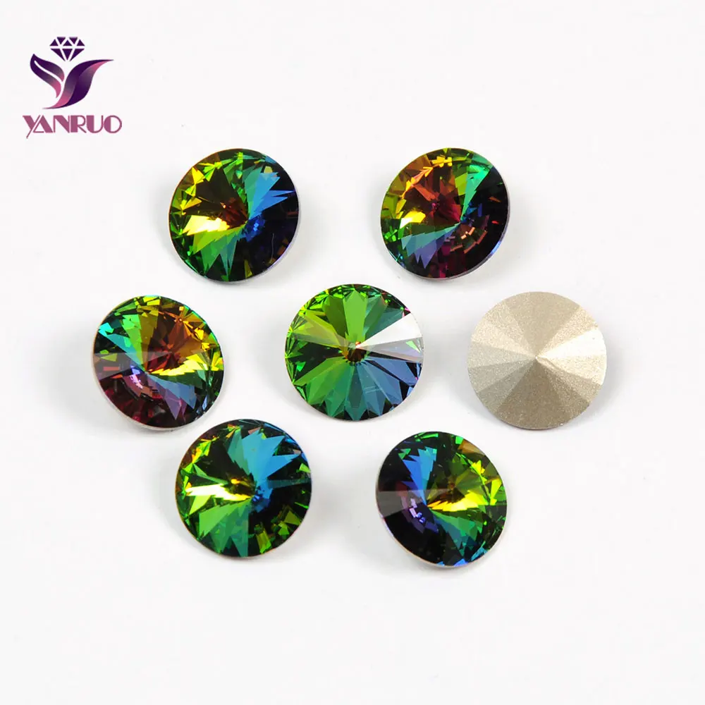 YANRUO 1122 модные Rivoli Камни стеклянные стразы кристалл Pointback ювелирные изделия пришивные стразы для рукоделие вышивка - Цвет: VM