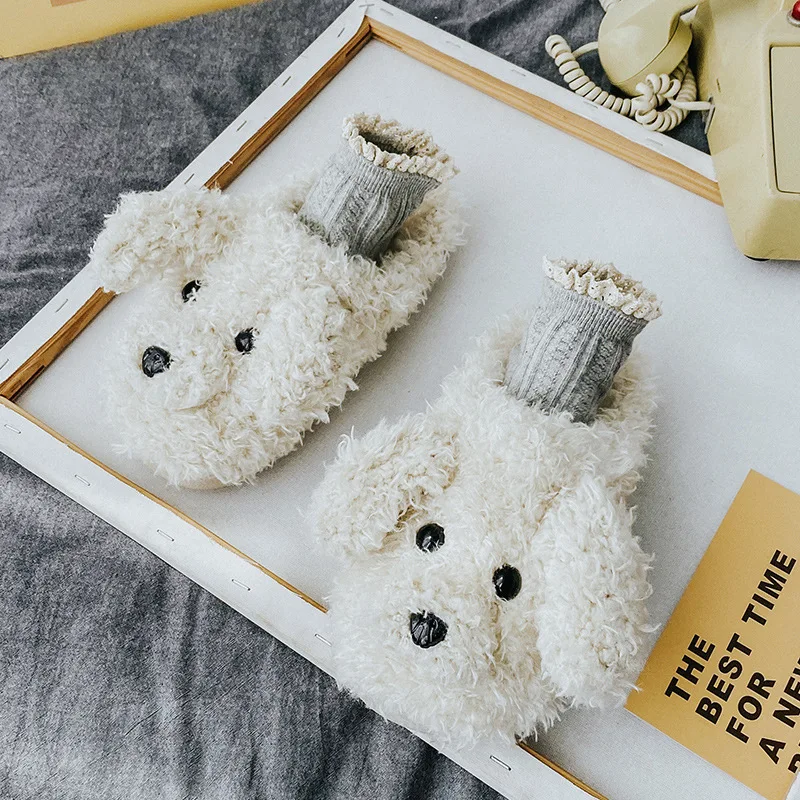 Winter Cotton Slippers Fur Rabbit Home Warm Thick Bottom Autumn Indoor Teddy Dog Ladies Shoes House Women Cute Fluffy | Обувь