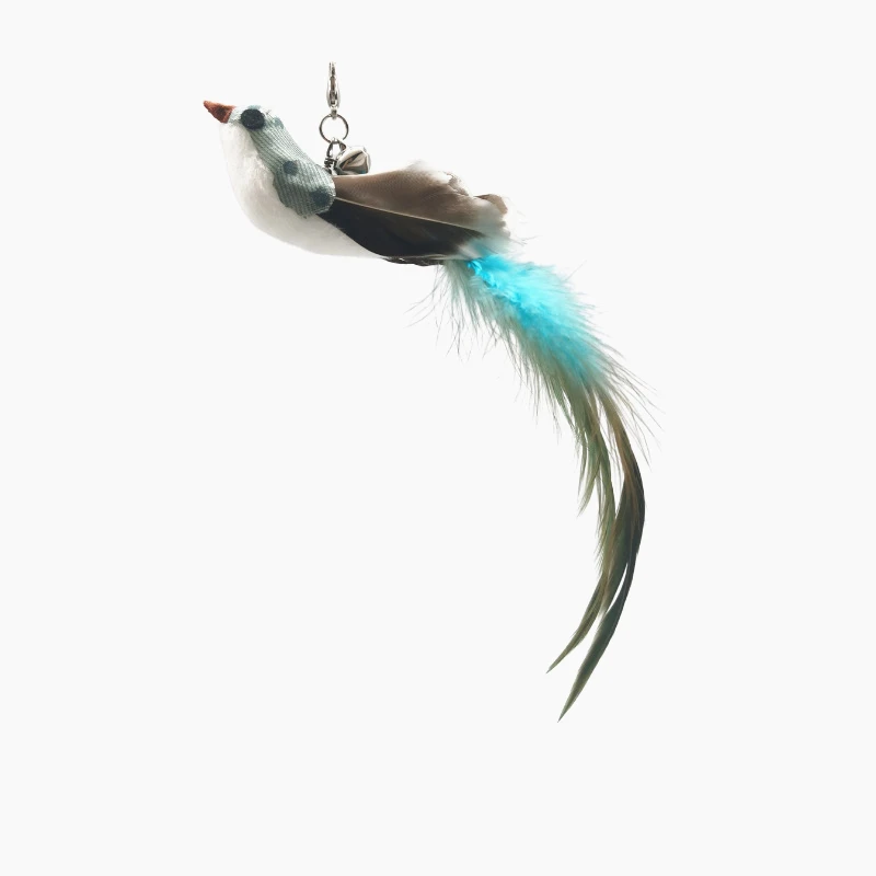 Simulation Bird Interactive Cat Stick Toy with Suction Cup Funny Feather Bird for Kitten Play Chase Exercise Cat Toy Supplies kitten teething toys Toys