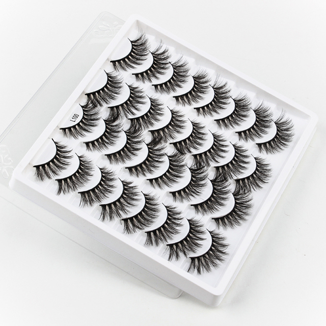 16/20 Pairs Soft 3D Mink Lashes Faux Thick Natural Long False Eyelashes Cosmetic Makeup Tool Extension Eye Lashes