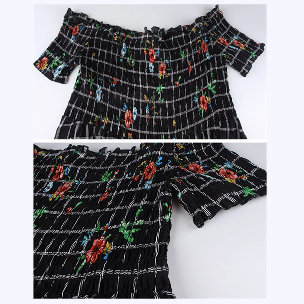 Элегантные платья для девочек коллекция 2019 года сезон лето Boho Цвет черный белый