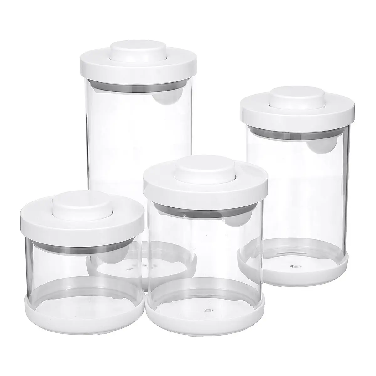 Set of 2 Tea Coffee Sugar Kitchen Canisters Jars Various Colours Suction Lids