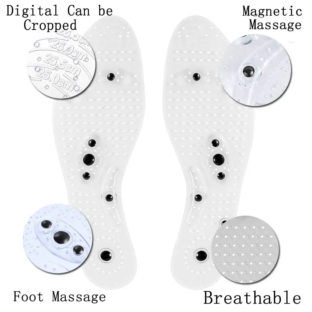 Магнитная терапия силиконовые стельки прозрачный для похудения стелька Массажная обувь для ухода за ногами Pad Sole унисекс