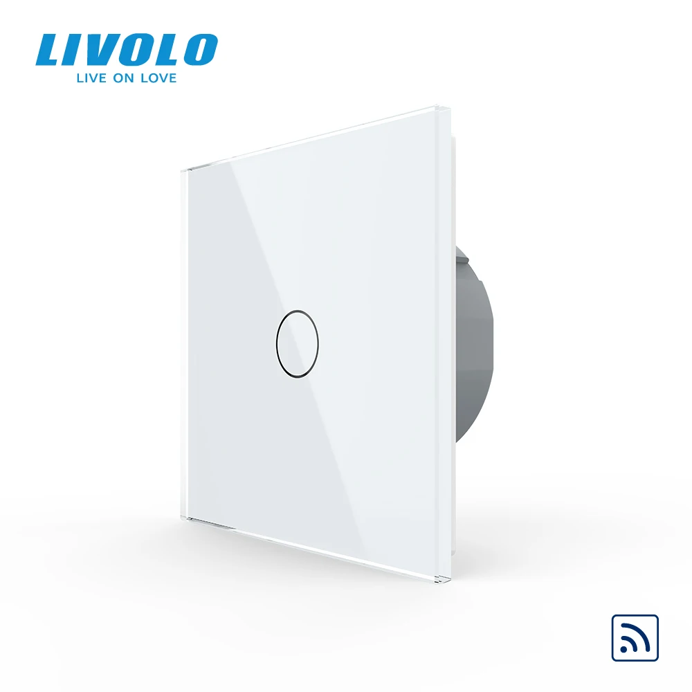 Livolo стандарт ЕС Хрустальная стеклянная панель 220 ~ 250 В 2 банды беспроводной настенный светильник