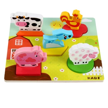 

Baby Toys Cartoon Animal/Vehicle 3D Puzzle Wooden Toys Scenes Puzzle Child Educational Learning Birthday Gift
