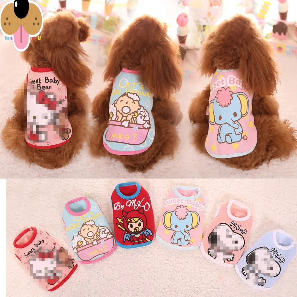 

Small Dog Clothes Cozy Coat Spring And Autumn Pet Clothes For Puppy Dog Clothing Print Puppy Shirt Vest Cartoons