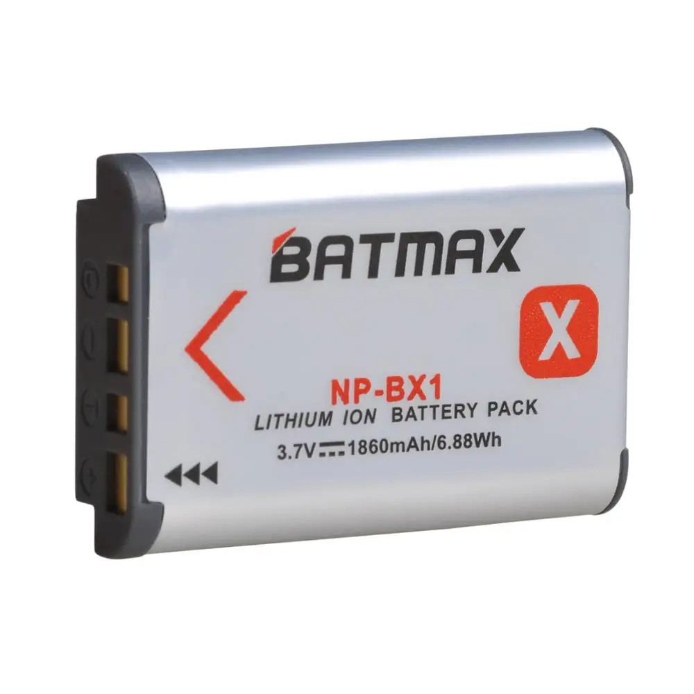 Batmax 1860mAh NP-BX1 Battery + LED 3 Slots Charger For Sony ZV-1F DSC-RX100 M6 M7 M5A M3 WX500 HX300 WX350 AS30V AS300 HX60 rechargeable battery,camera battery,rechargeable battery charger,sony battery