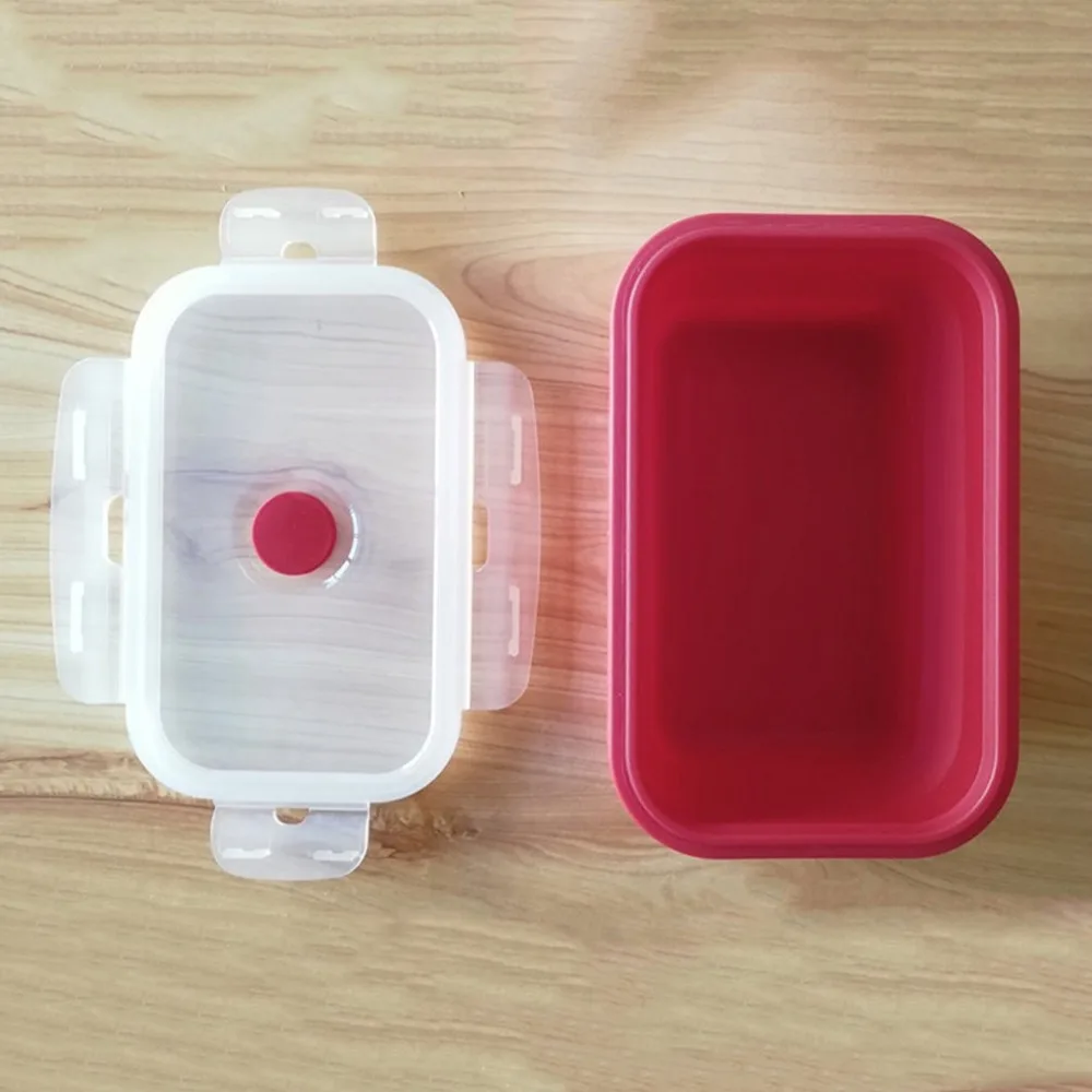 Практичный красочный складной силиконовый Ланч-бокс экологичный портативный детский пищевой контейнер для микроволновой печи печь Ланчбокс