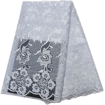 

5yards tulle lace fabric nigerian lace with stones new purple lace 2019 high quality lace fabric african for women dress