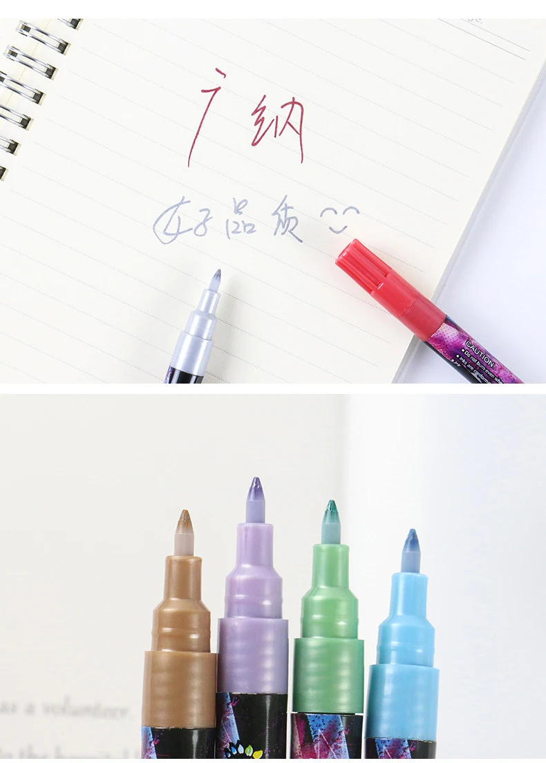 6/12/18/24 Farben 0,7mm Metallic Markierung stifte Set Acrylfarben DIY Zeichnung Graffiti Malerei Schul bedarf Kunst Briefpapier – Detail 22