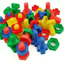 2 пара/лот винтовые строительные блоки пластиковые вставки блоки гайка форма игрушки для детей развивающие игрушки шкала Монтессори модели