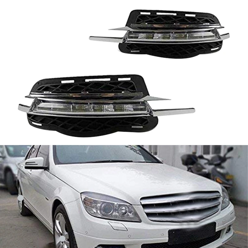 Дневные ходовые огни Габаритные Противотуманные фары для Mercedes Benz W204 C180 C200 C260 C250