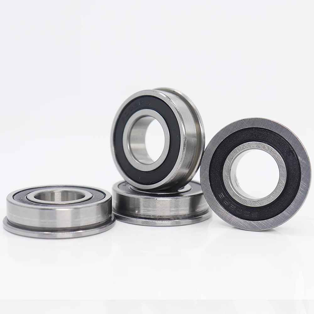 F6002RS Flange Bearing 15x32x9 mm ABEC-1 ( 4 PCS ) Flanged F6002 RS 2RS 6002RS Ball Bearings afbeelding