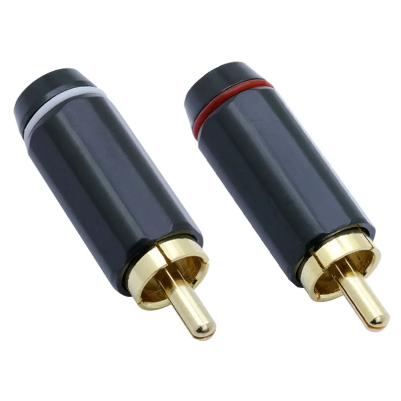 10 pcs lote conector rca banhado 01